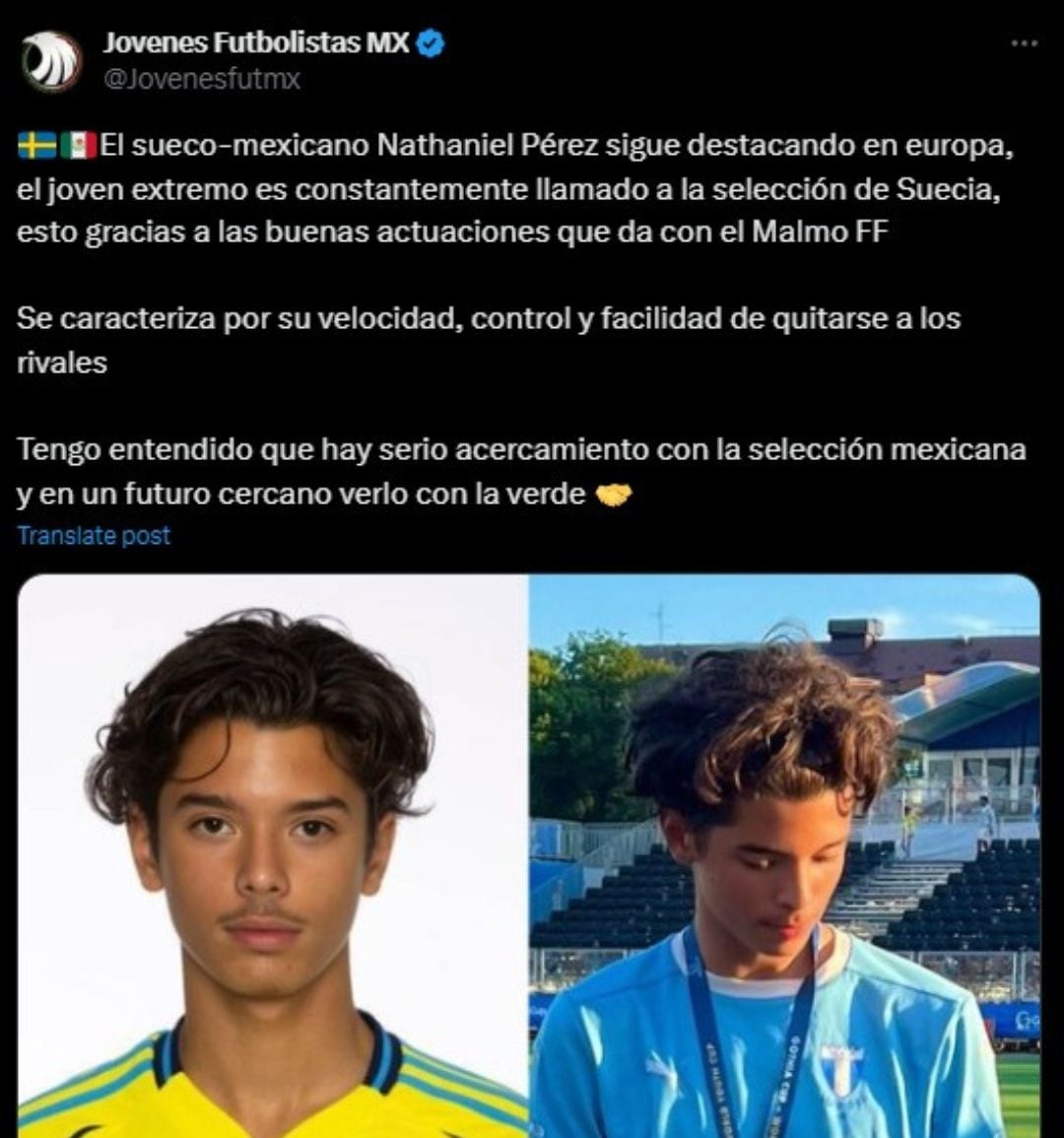 Nathaniel Pérez, joya mexicana que juega en Suecia