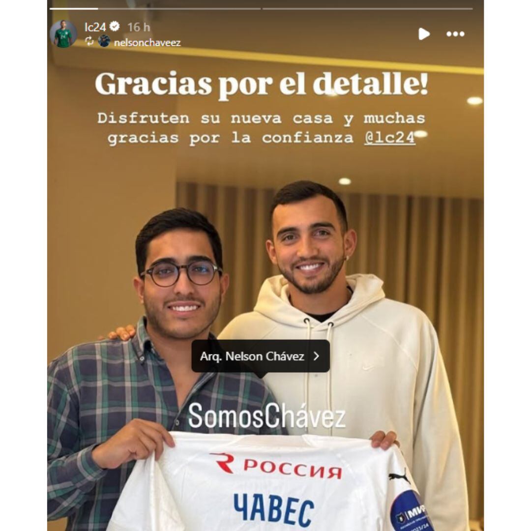 La historia de Luis Chávez en Instagram.