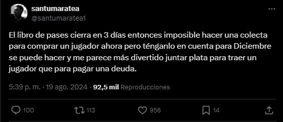 Colecta para tener refuerzo en diciembre.