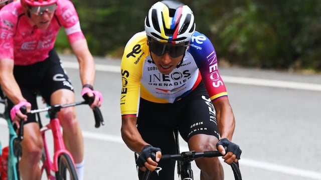 Egan Bernal en La Vuelta a España. Foto tomada de video.