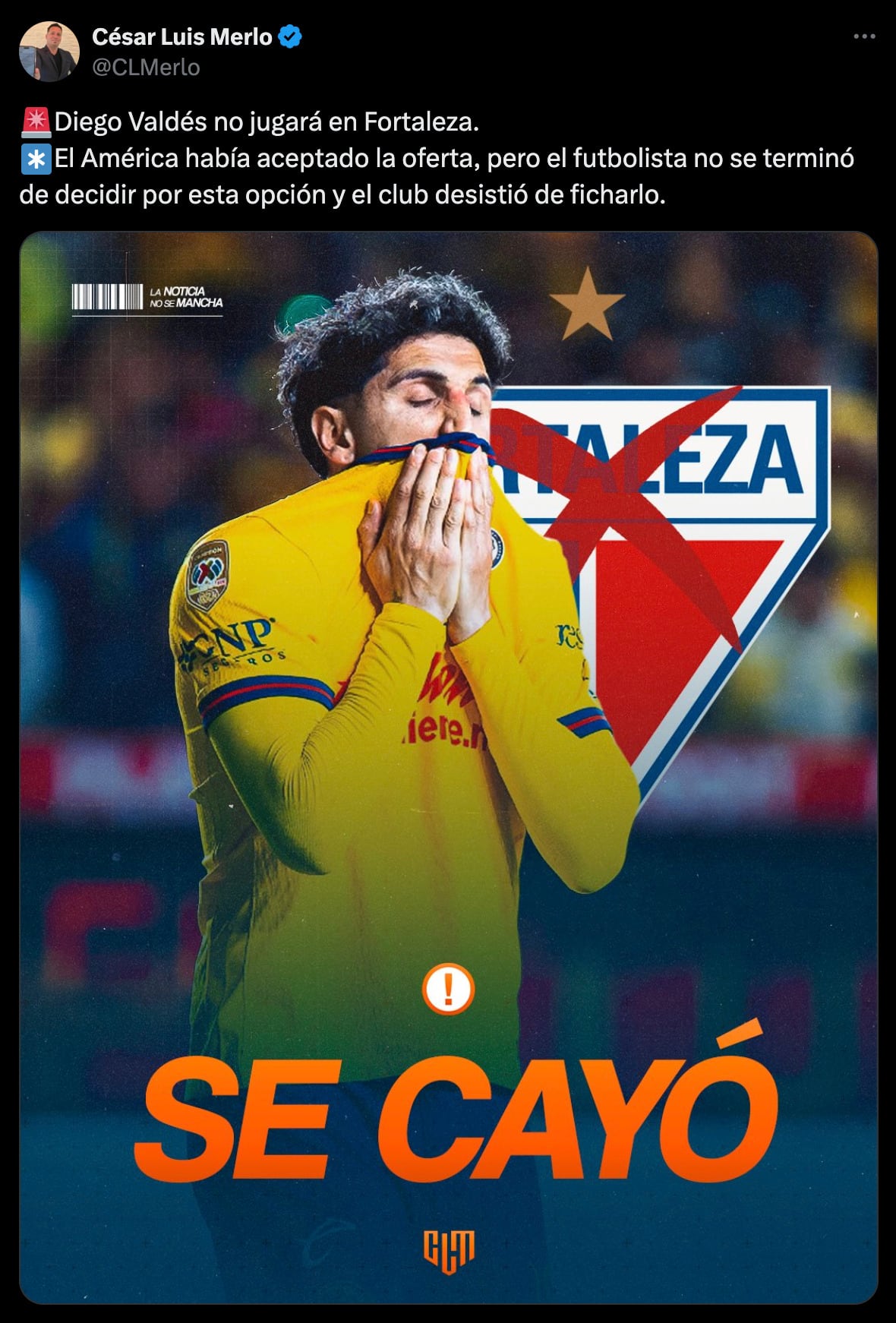 Diego Valdés no va al Fortaleza