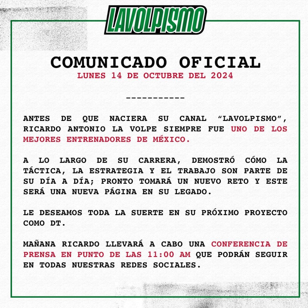 Ricardo La Volpe saldrá del retiro y volverá a dirigir.