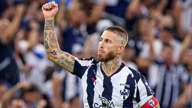 Sergio Ramos celebrates his goal 3-0 of Monterrey during the 6th round match between Monterrey and Necaxa as part of the Liga BBVA MX, Torneo Apertura 2025 at BBVA Bancomer Stadium, on August 23, 2025 in Monterrey, Nuevo Leon, Mexico.