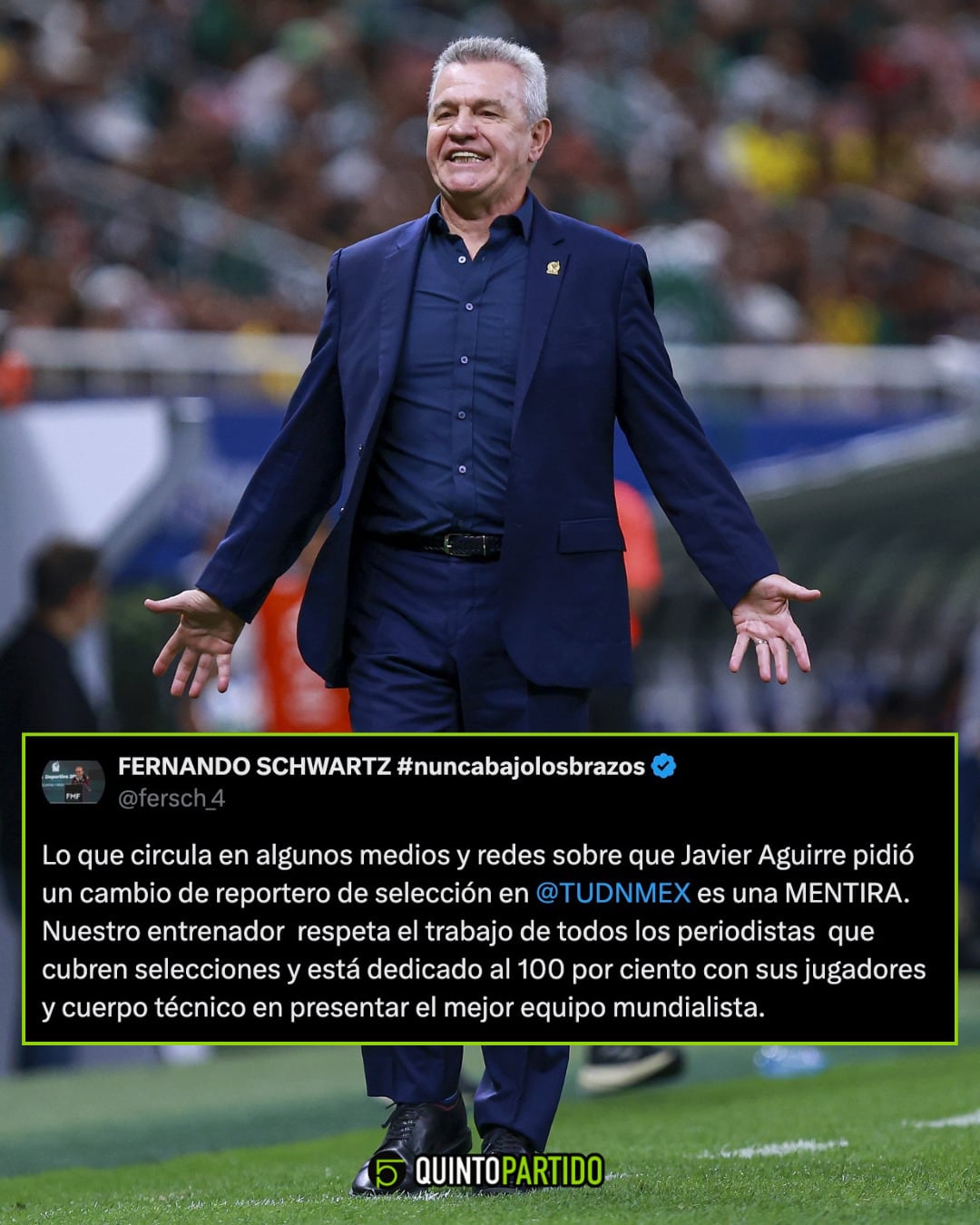 Fernando Schwartz, director de comunicación de la Selección Mexicana, sobre Javier Aguirre.