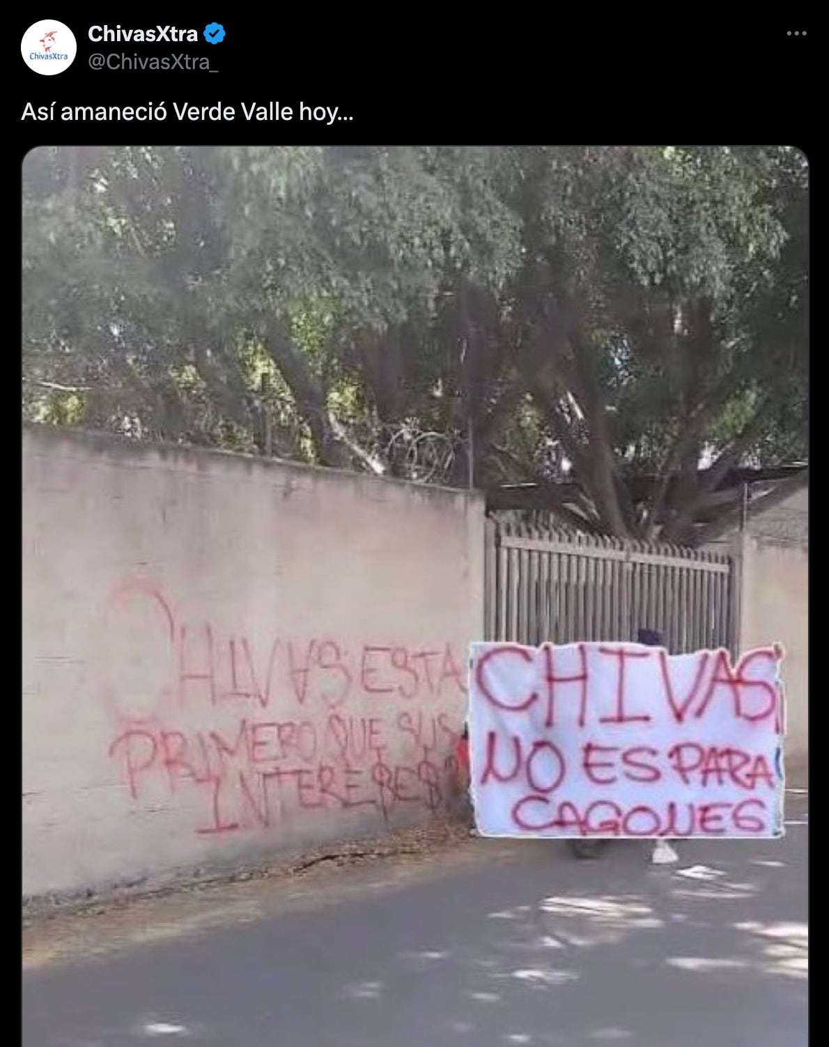 Protesta de aficionados de Chivas