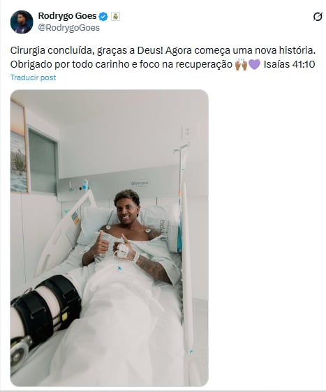 Rodrygo fue operado