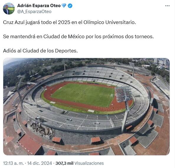 Cruz Azul jugará en Ciudad Universitaria