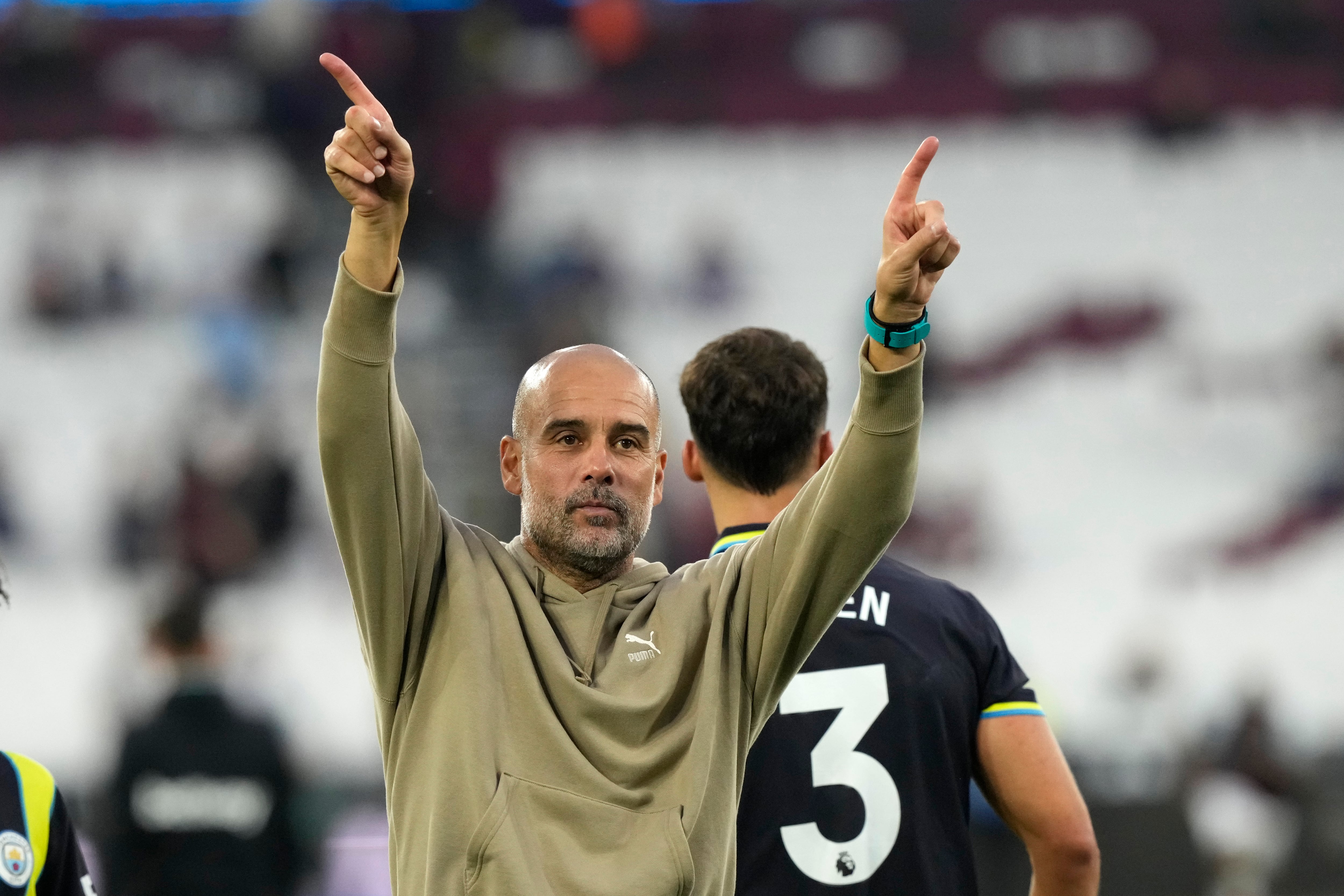 Pep Guardiola durante el West Ham vs Manchester City