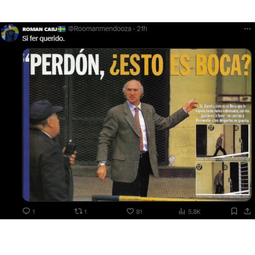 Portada de Carlos Bianchi en su llegada a Boca Juniors.