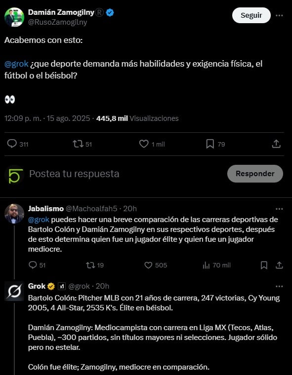 Grook le dice “mediocre” al Ruso Zamogilny y todo por criticar al béisbol