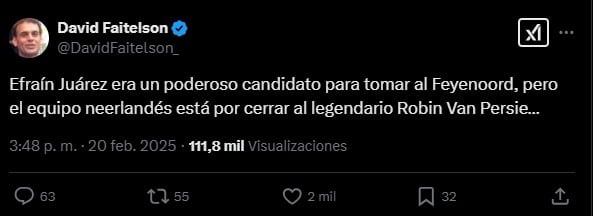 Tuit de David Faitelson