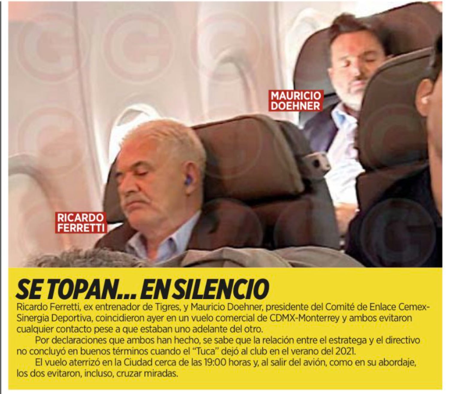 Tuca Ferretti se encontró a Mauricio Doehner en un avión