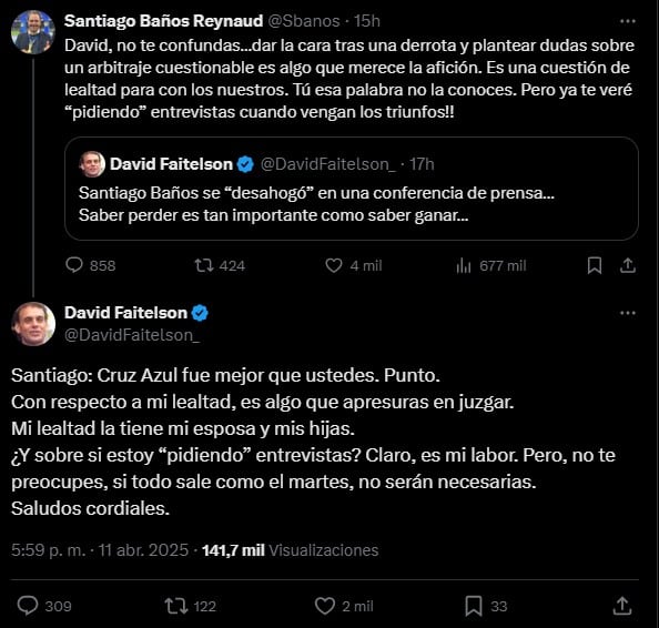 Así fue la discusión entre Santiago Baños y David Faitelson