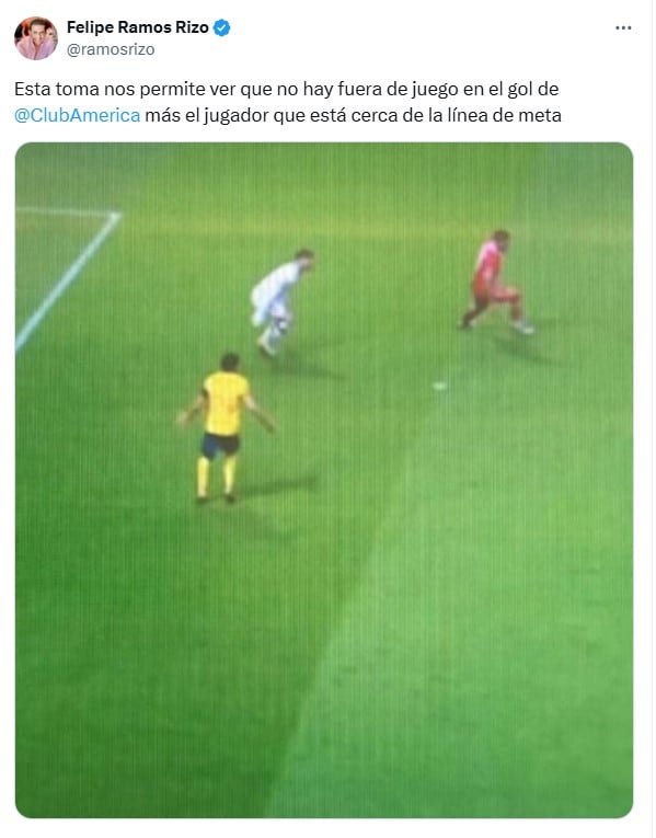Felipe Ramos Rizo aclara el supuesto fuera de lugar en gol del América