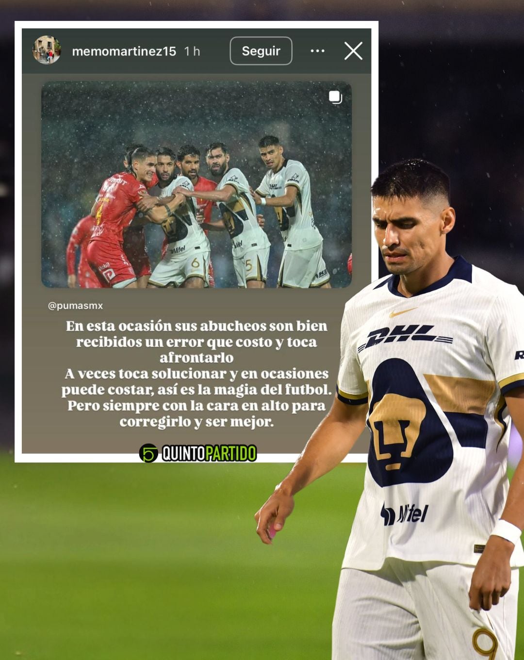 Las disculpas de Memo Martínez tras hacer el oso del año ante Necaxa.