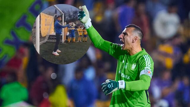 Nahuel Guzmán atajó penalti a niña de escuela de futbol de Tigres.