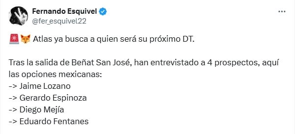 Atlas busca nuevo DT