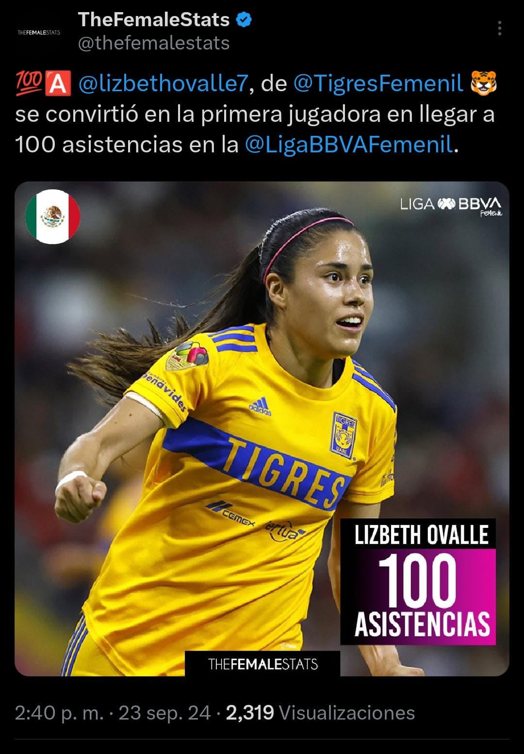 Ovalle llega a las 100 asistencias.