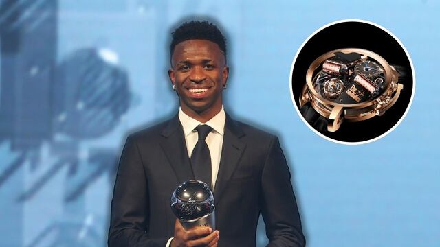 Vinicius Jr. presume su premio The Best con impresionante reloj valuado 8 millones.