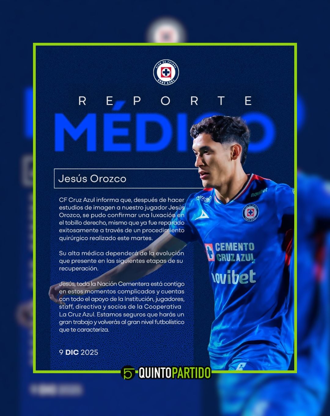 Cruz Azul habla sobre lesión de Chiquete Orozco