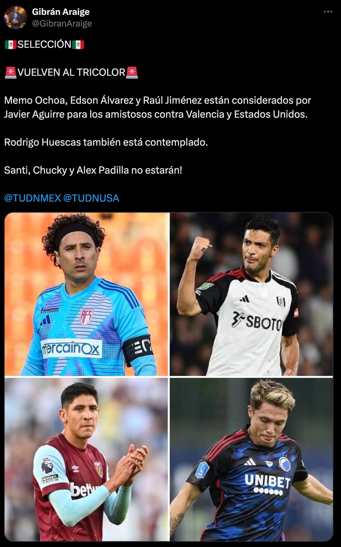 Memo Ochoa regresa a la Selección Mexicana