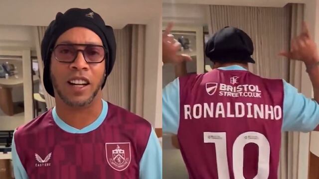 Ronaldinho sorprende a fans al posar con una playera del Burnley de la Premier League