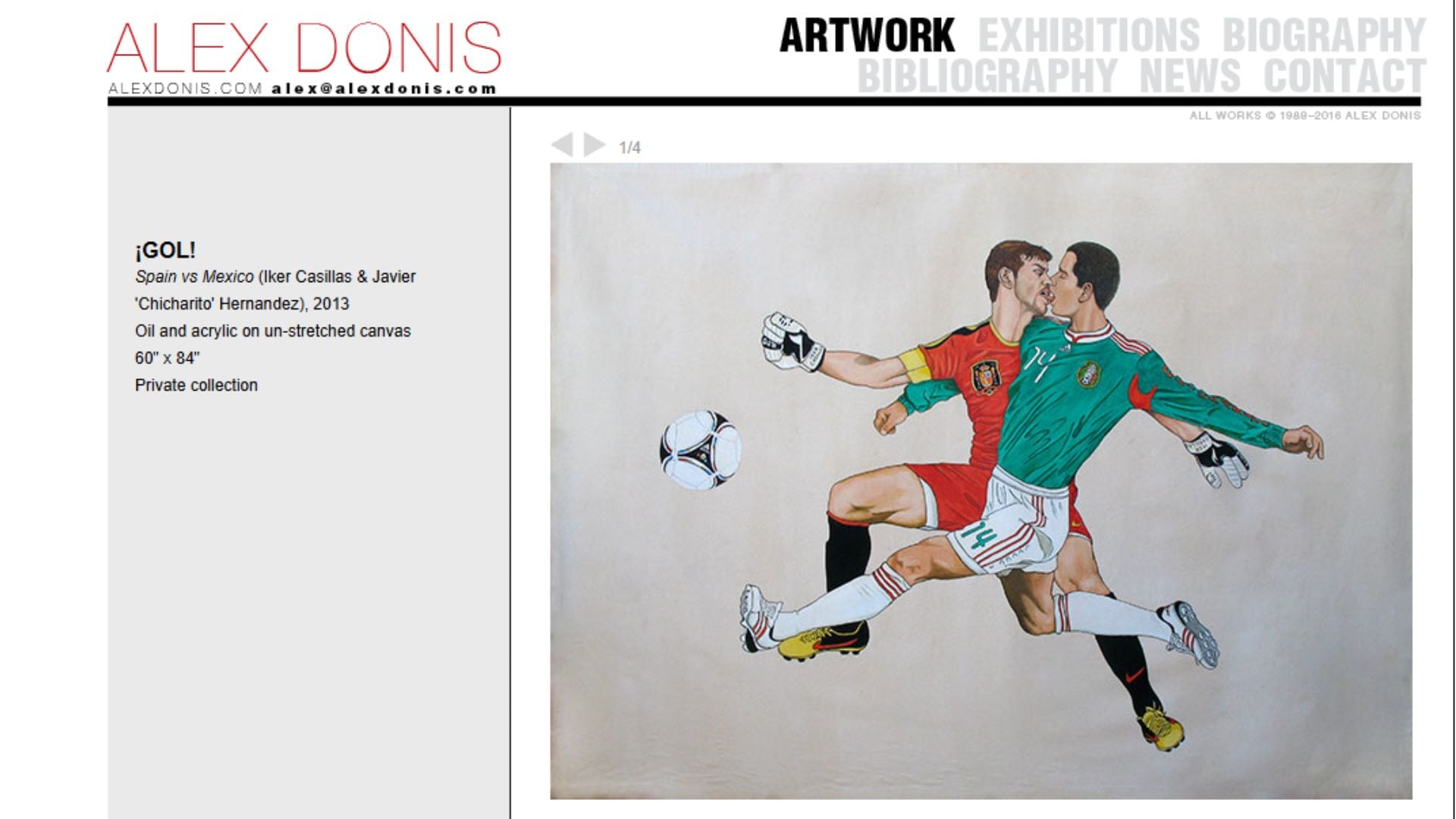 Cuadro de Chicharito e Iker Casillas.