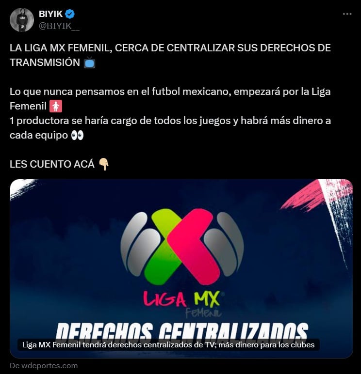 Cerca de la centralización de derechos de TV de la Liga MX Femenil