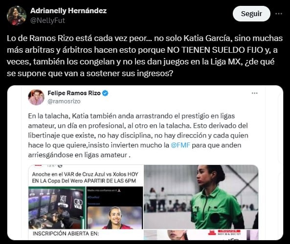 Tuit de Adrianelly Hernández