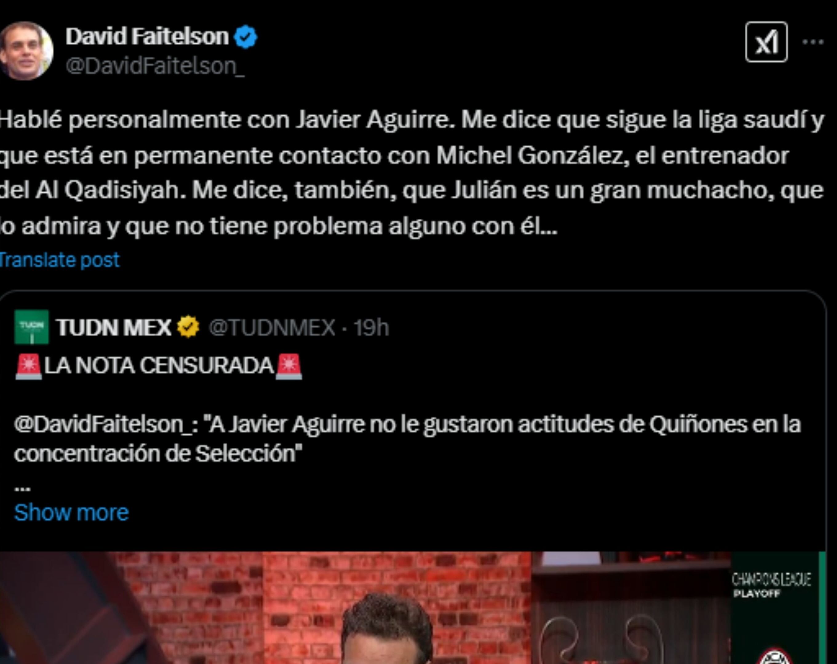 Javier Aguirre sobre Julián Quiñones.