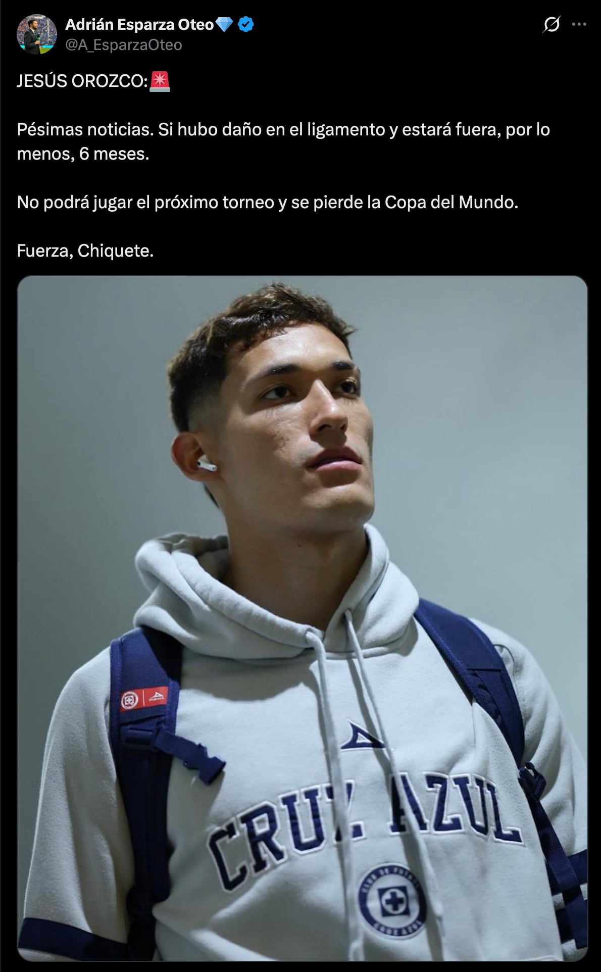 Chiquete Orozco se perderá el Mundial 2026