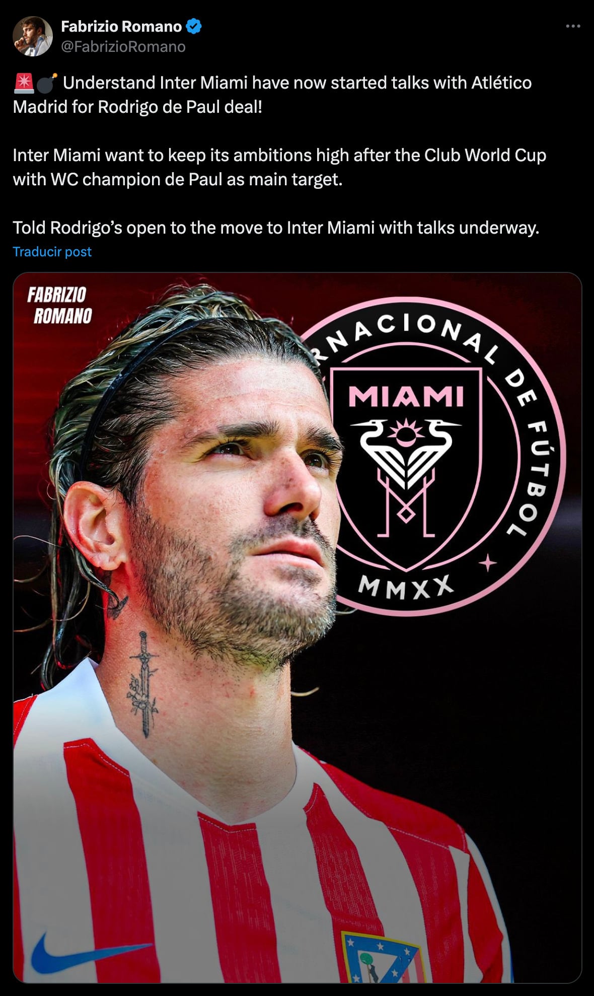 Rodrigo de Paul podría ser compañero de Messi