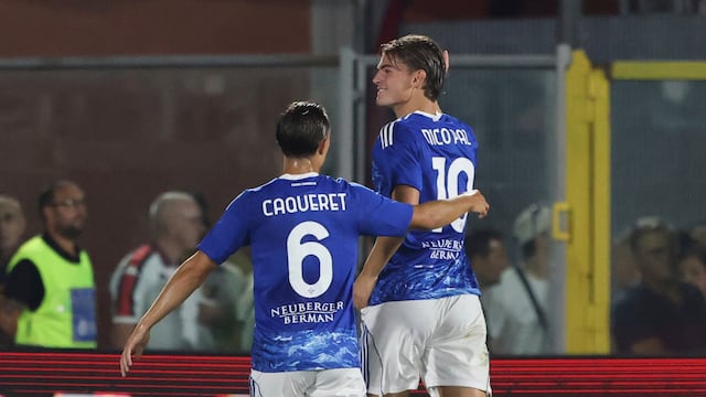 Nico Paz tras marcar con el Como 1907.