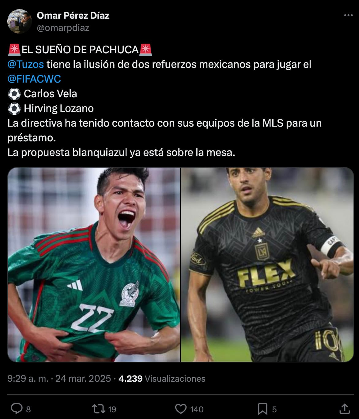 Pachuca busca refuerzos para el Mundial de Clubes
