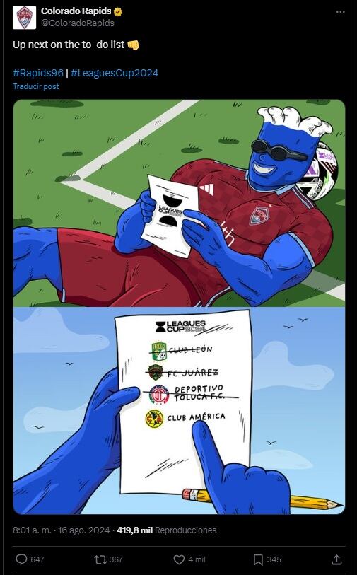 América el siguiente objetivo de Colorado Rapids