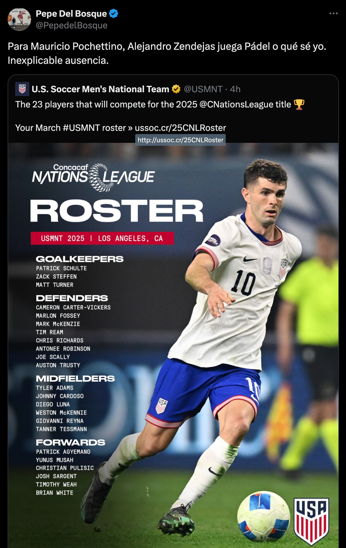 X de Pepe del Bosque