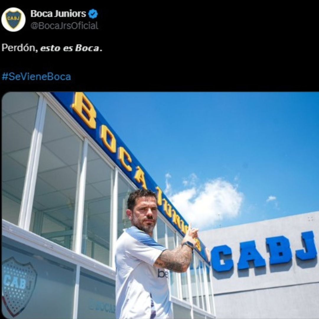 Publicación de Boca Juniors sobre Fernando Gago.