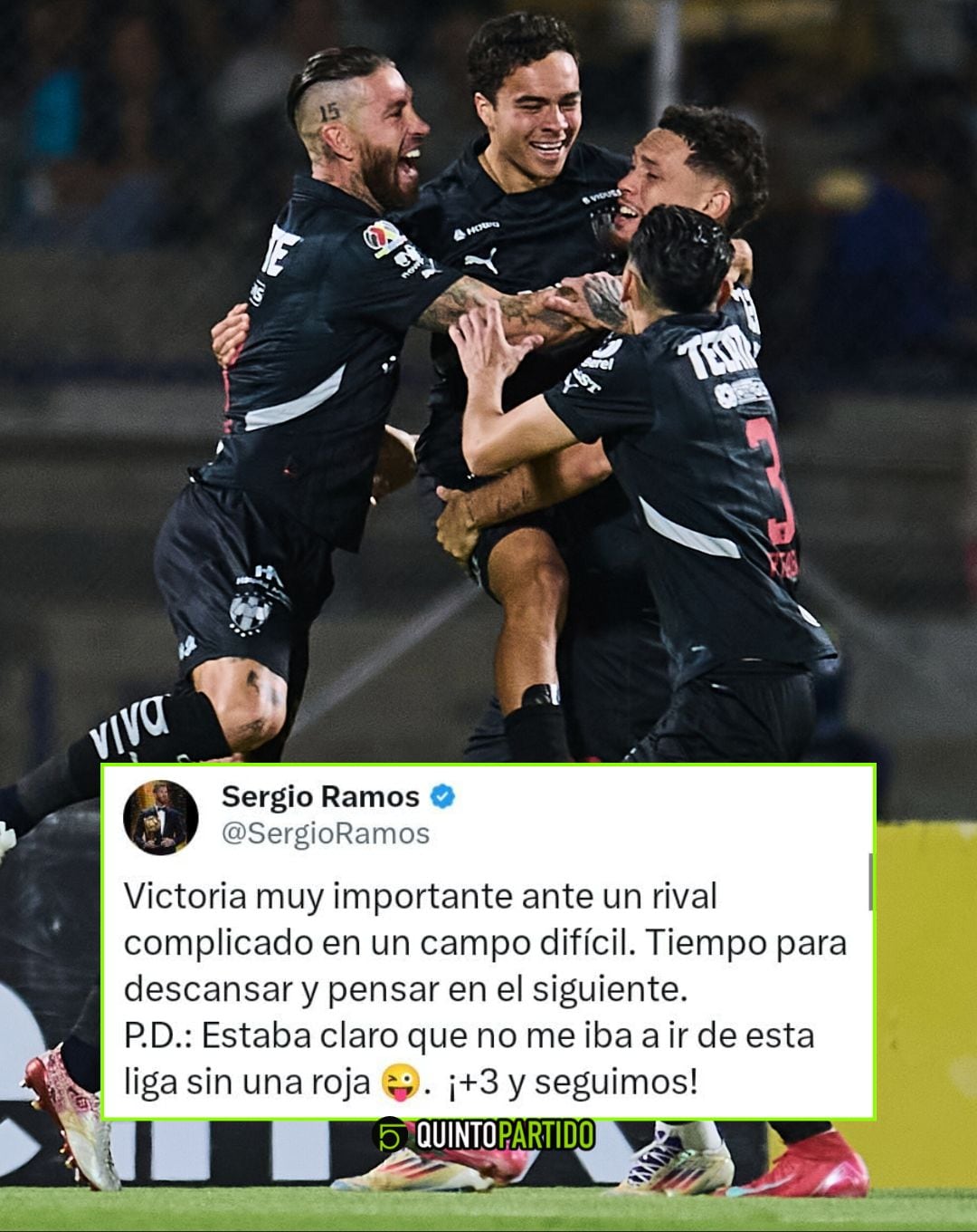 Mensaje de Sergio Ramos en su cuenta de X.